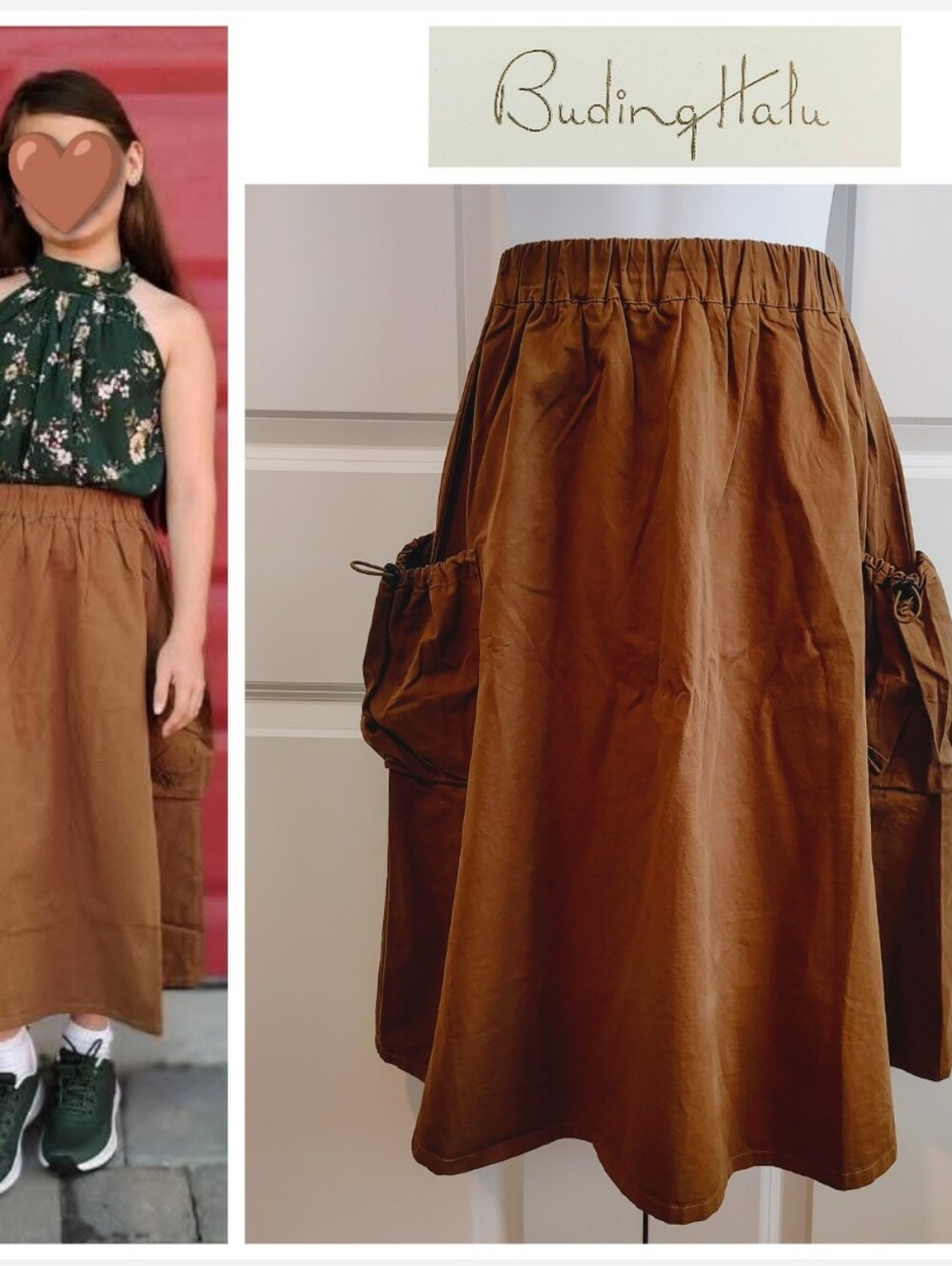 Buding Halu Coffee Cargo Skirt (Chinese Brand)